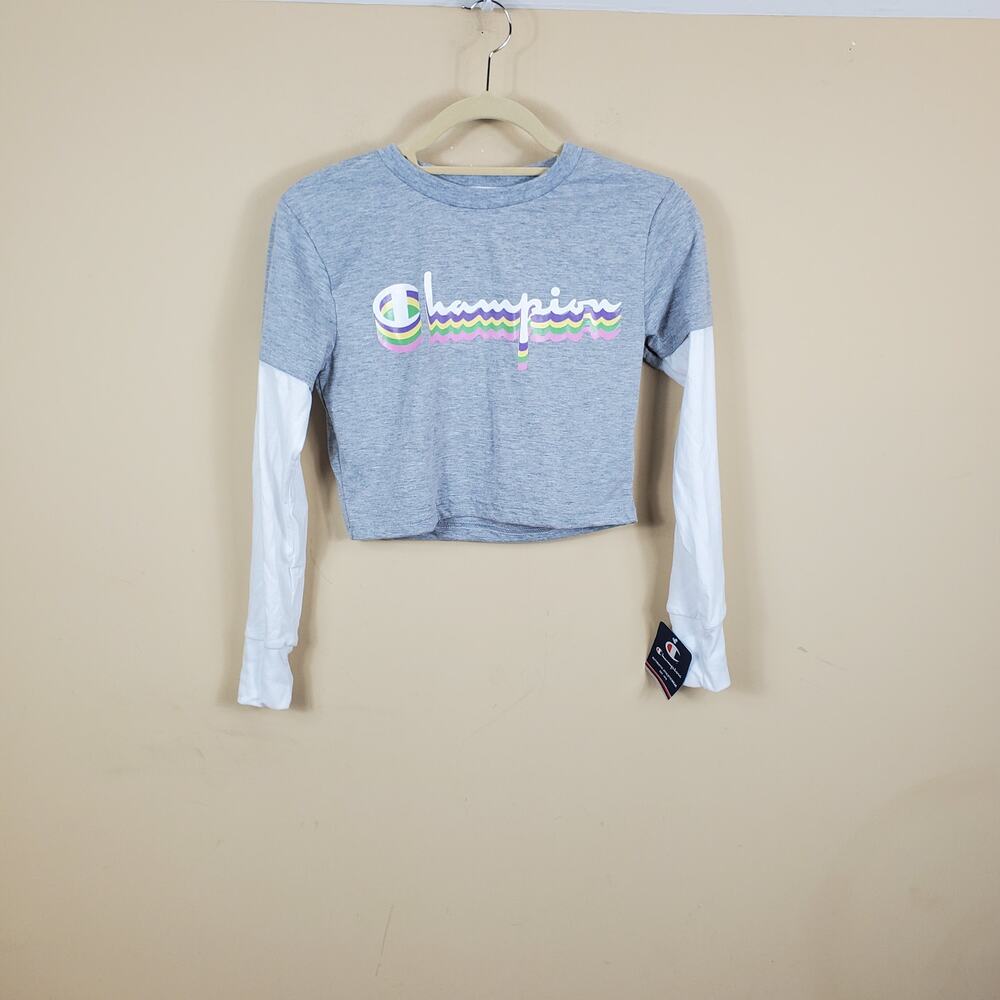 Champion Middleweight Cropped Two-fer Tee Women's Size XS